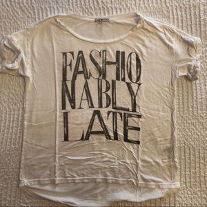 Fashionably late junk food T-shirt